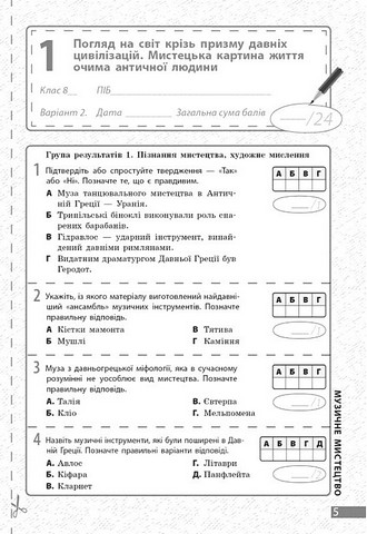 Поточне та підсумкове оцінювання за групами результатів Мистецтво 8 клас НУШ Авт: О. Комаровська В. Власова Вид-во: Ранок - фото 5