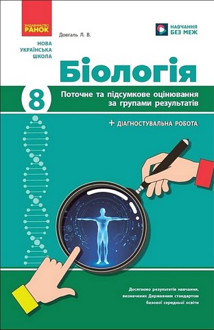Поточне та підсумкове оцінювання за групами результатів Біологія 8 клас НУШ Авт: Довгаль Л.В. Вид-во: Ранок - фото 1