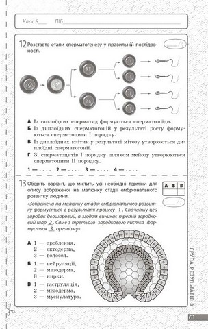 Поточне та підсумкове оцінювання за групами результатів Біологія 8 клас НУШ Авт: Довгаль Л.В. Вид-во: Ранок - фото 9