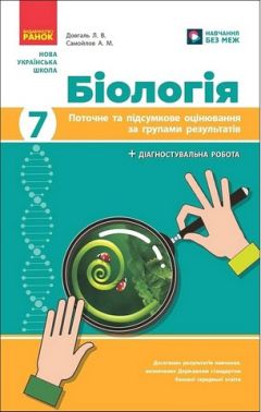 Поточне та підсумкове оцінювання за групами результатів Біологія 7 клас НУШ Авт: Довгаль Л.В. Самойлов А.М. Вид-во: Ранок