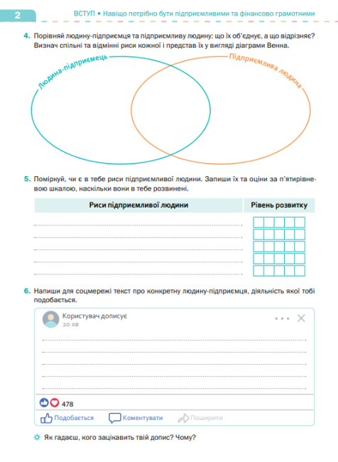 Робочий зошит Підприємництво і фінансова грамотність 8 клас НУШ Авт: Стеценко І. Б. Вид-во: Світоч - фото 3