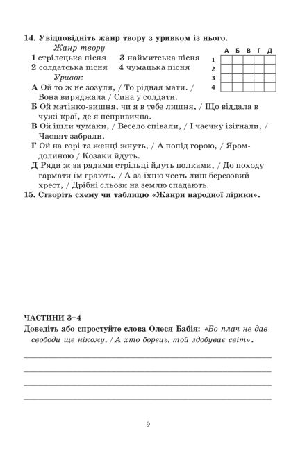 Комплексні підсумкові роботи з української літератури: завдання для підсумкового оцінювання 7 клас НУШ Авт: О. Калинич Вид-во: Астон - фото 10