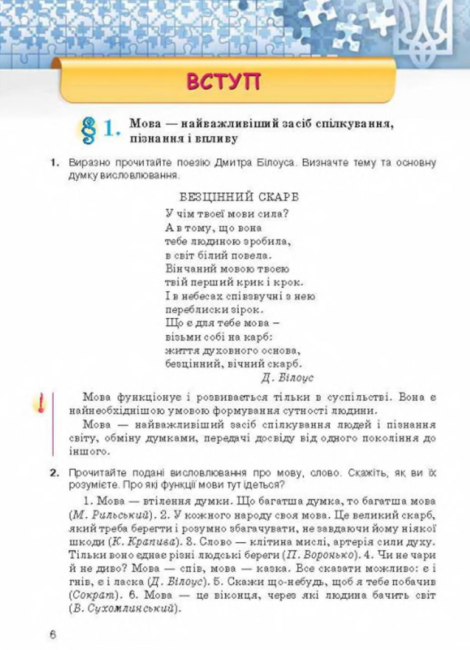 Підручник Українська мова 8 клас Нова програма Російська мова навчання Авт: Ворон А. Солопенко В. Вид-во: Освіта - фото 4