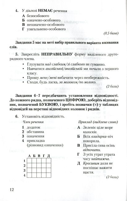 Зошит для контрольних робіт Українська мова 8 клас Нова програма Авт: Авраменко О. Вид-во: Грамота - фото 11