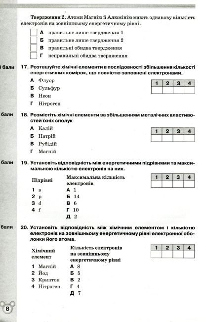 Зошит для контрольних і практичних робіт Хімія 8 клас Нова програма Авт: Ярошенко О. Вид: Оріон - фото 7